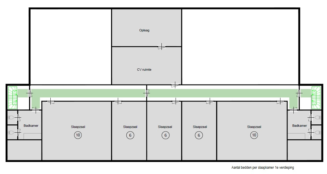 Plattegrond 1e verdieping